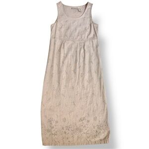 Erika Collection Linen Blend Long Maxi Dress Size M Pull On Vintage Teacher 90s